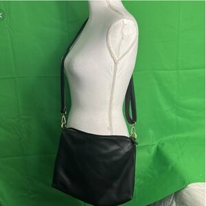 JOY SUSAN Matte Black Vegan Leather Crossbody Purse Shoulder Bag